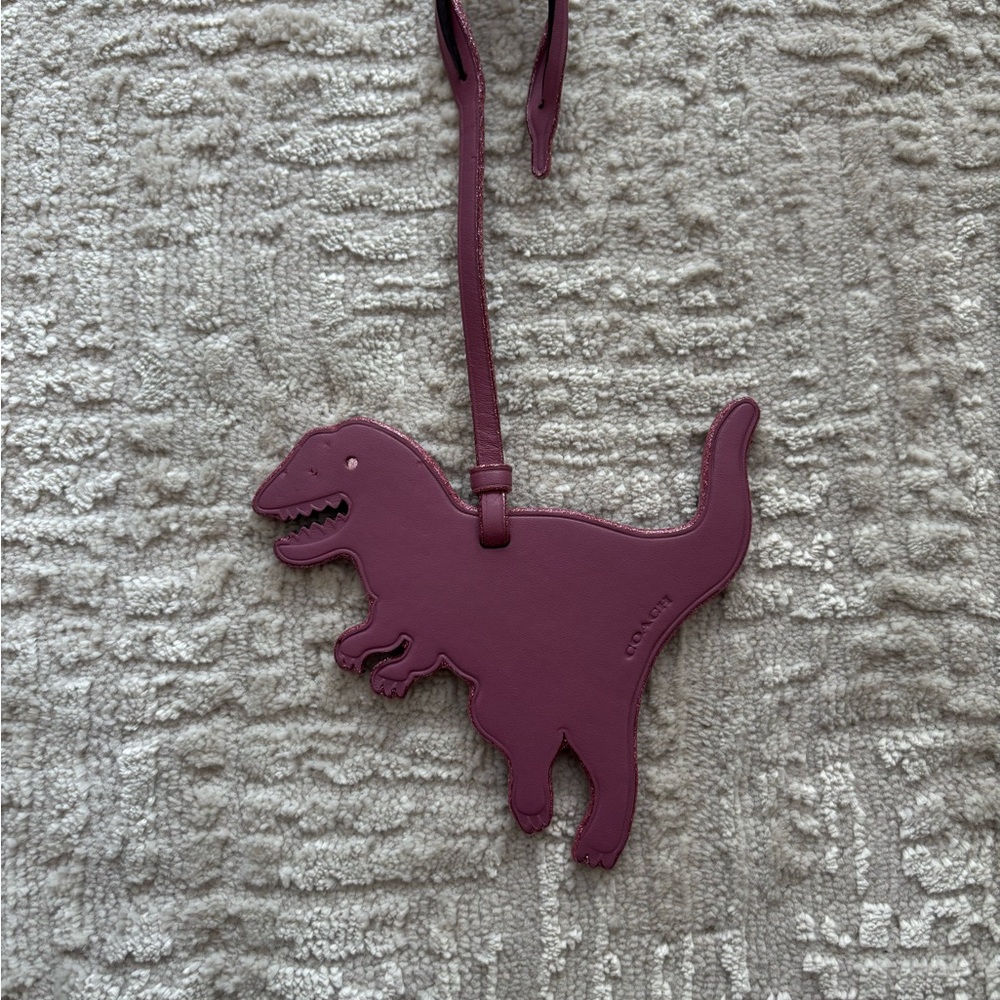 Coach Plum Leather Dinosaur Bag Charm